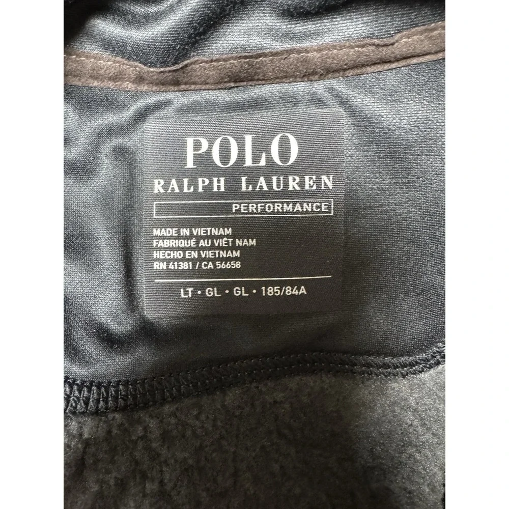 Polo Ralph Lauren Brushed Fleece Full-Zip‎ Vest Heather Gray Men's Sz Large Tall